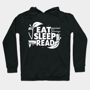 Eat Sleep Read Typography, Funny Reading Hoodie